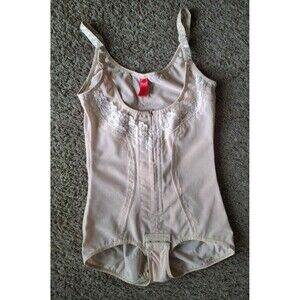 Re Define Shaping Bodysuit Nude Medium Adjustable Embroidered Mesh New